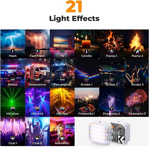 نور جیبی کی اند اف K&F Concept 34.036V1 RGB Video Light