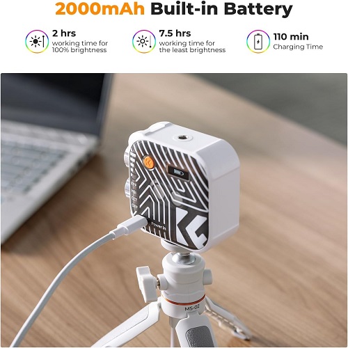 نور جیبی کی اند اف K&F Concept 34.036V1 RGB Video Light