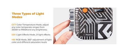 نور جیبی کی اند اف K&F Concept 34.036V1 RGB Video Light
