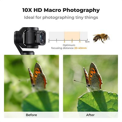 فیلتر مغناطیسی ماکرو اسمو پاکت کی اند اف K&F Concept DJI Osmo Pocket 3/4 20-40mm Macro Close Up