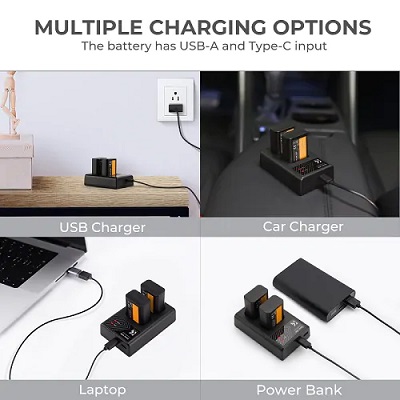 شارژر دوتایی و باتری سونی کی اند اف K&F Concept FW-50 Dual Battery & Charger 1100mAh