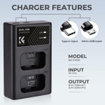 شارژر دوتایی سونی کی اند اف K&F Concept FW-50 Dual Slot Charger Battery