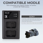 شارژر دوتایی سونی کی اند اف K&F Concept FW-50 Dual Slot Charger Battery