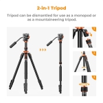 سه پایه فیلمبرداری کی اند اف K&F Concept K234A7+FH-03 Video Tripod