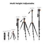 سه پایه فیلمبرداری کی اند اف K&F Concept K234A7+FH-03 Video Tripod