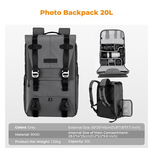 کوله پشتی دوربین عکاسی کی اند اف K&F KF13.087AV11 Camera Backpack