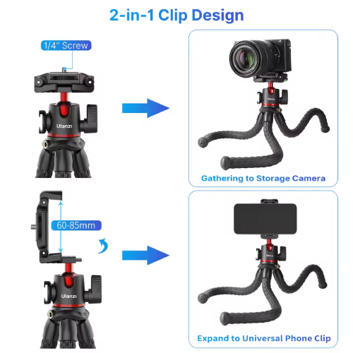 سه پایه دوربین و موبایل منعطف گوریلا Ulanzi MT-33 Octopus Flexible Tripod